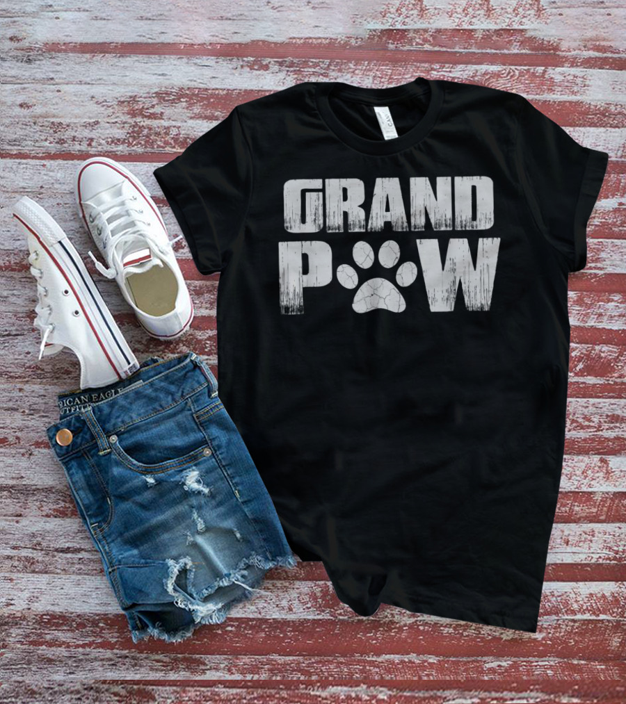 Funny Dog Grand Paw Puppy Lover Grandp Paw Prints T-Shirt