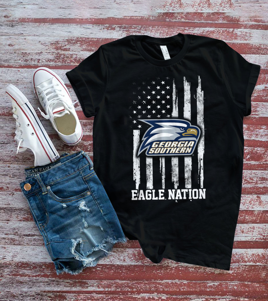 Georgia Southern Eagle Nation Flag T-Shirt