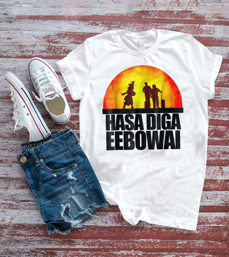 Hasa Diga Eebowai Cultural Travel Silhouette Sunset Scene T-Shirt