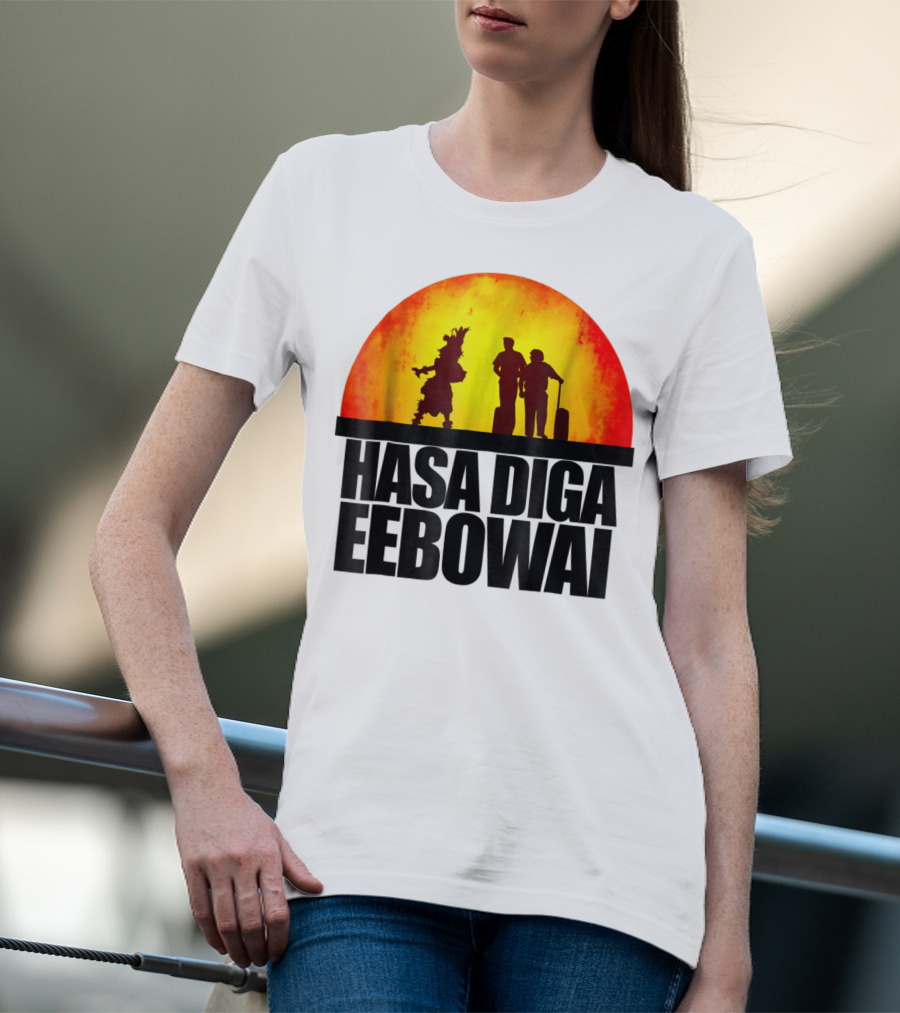 Hasa Diga Eebowai Cultural Travel Silhouette Sunset Scene T-Shirt