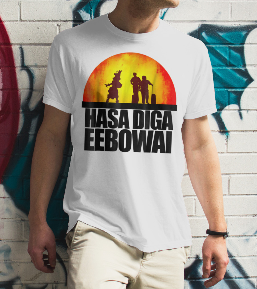 Hasa Diga Eebowai Cultural Travel Silhouette Sunset Scene T-Shirt