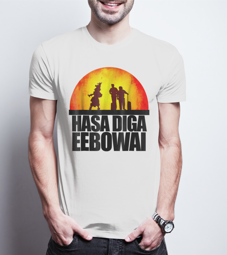 Hasa Diga Eebowai Cultural Travel Silhouette Sunset Scene T-Shirt