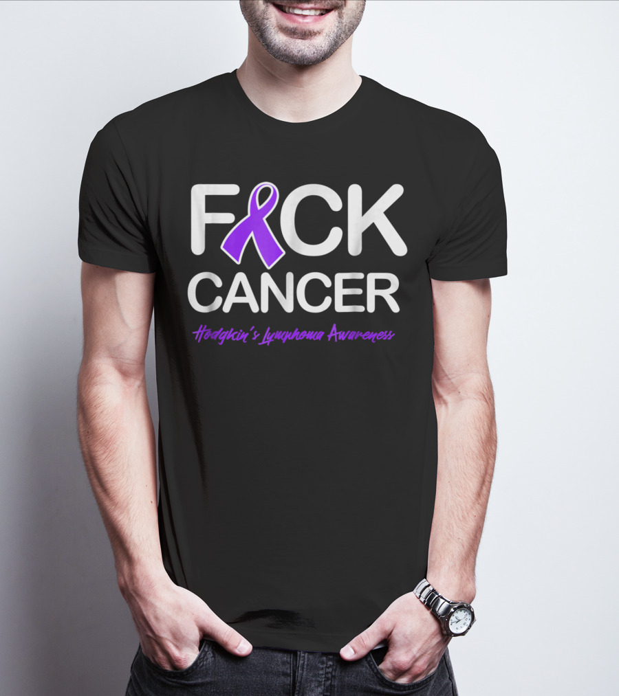 Fck Cancer Hodgkin's Lymphoma Awareness Purple T-Shirt