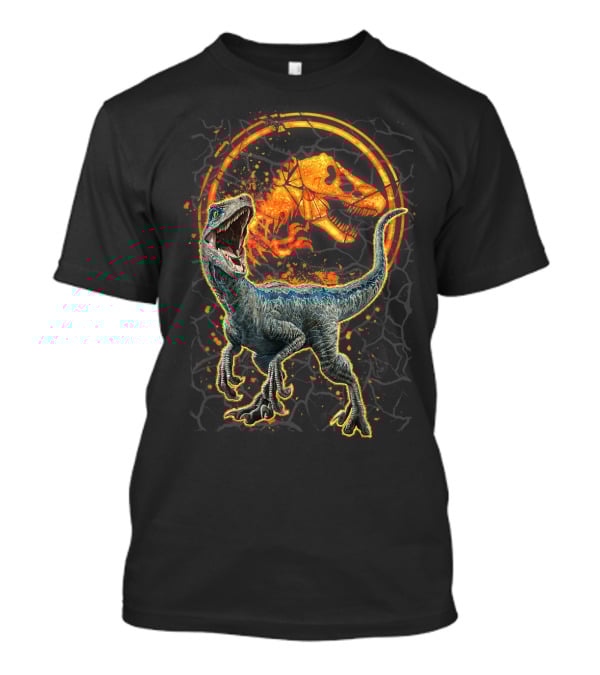Jurassic World Blue Raptor With Magma T-Rex T-Shirt