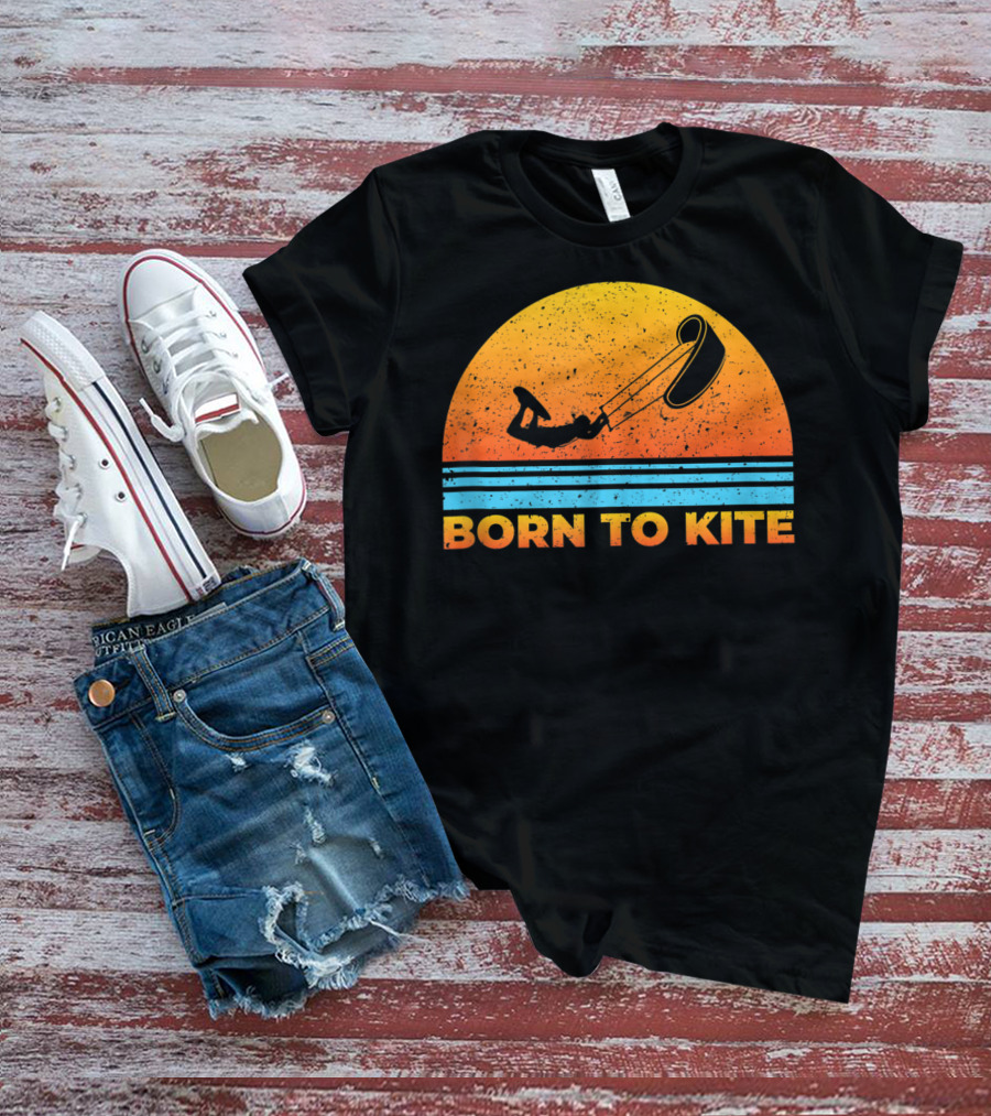 Born To Kite Sunset Kitesurfing Kiteboarder Adventure T-Shirt