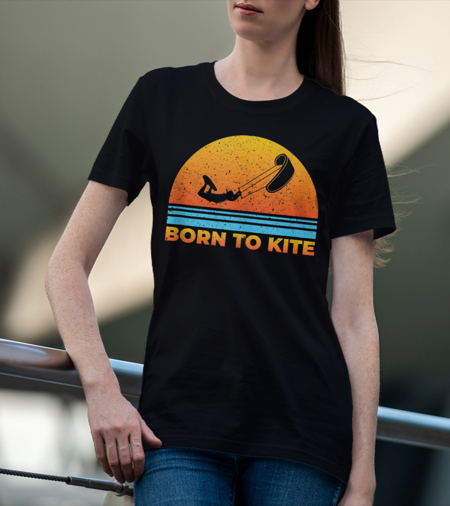 Born To Kite Sunset Kitesurfing Kiteboarder Adventure T-Shirt