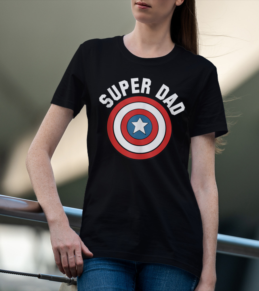Marvel Father's Day Super Dad Captain America Shield T-Shirt