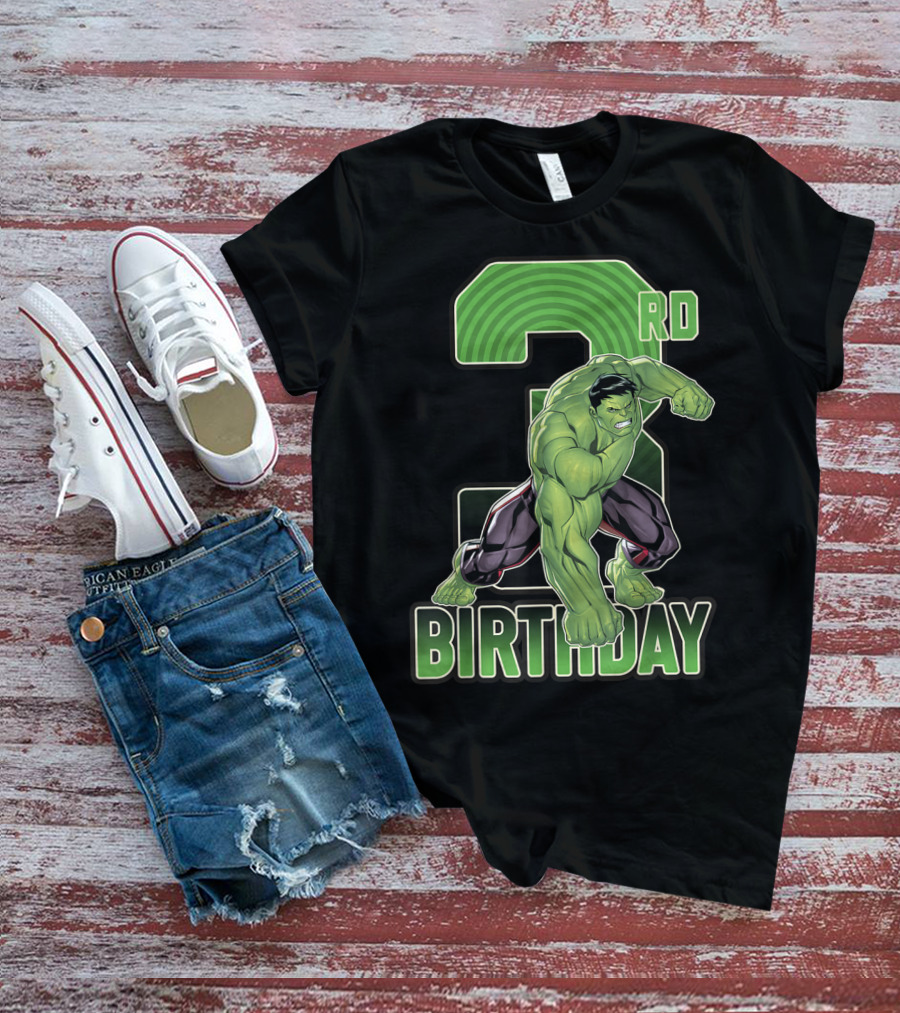 Marvel Hulk Smash 3rd Birthday Green Giant T-Shirt