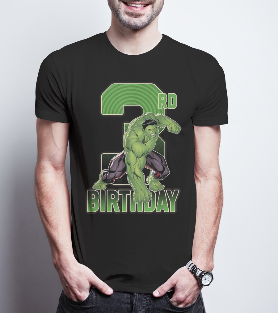 Marvel Hulk Smash 3rd Birthday Green Giant T-Shirt