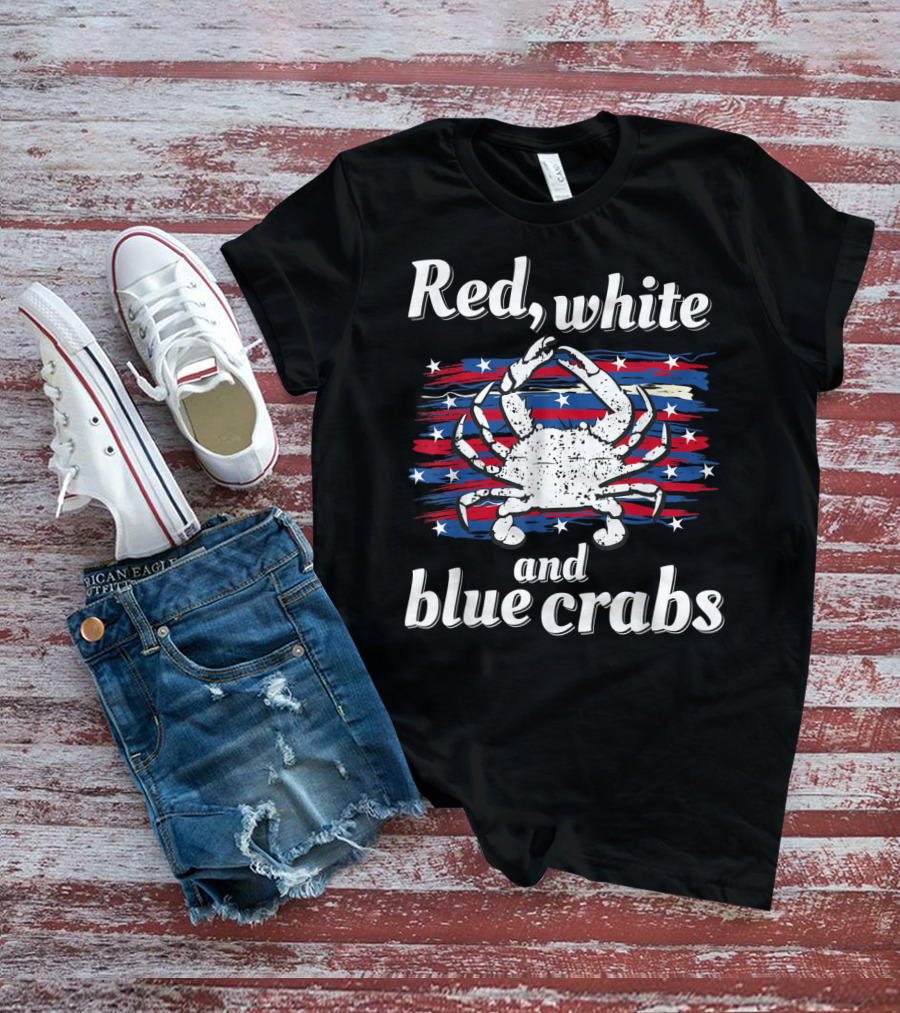 Red White And Blue Crabs Maryland Crab Chesapeake Bay T-Shirt