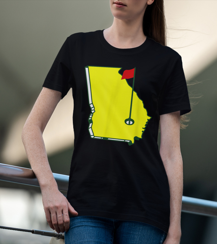 Master Golf Georgia State Map Red Flag T-Shirt