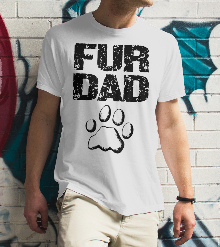 Mens Doggy Loving Fur Dad Paw T-Shirt