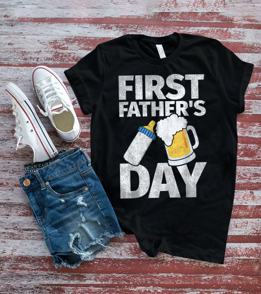 First Father's Day Beer Baby Bo T-Shirt