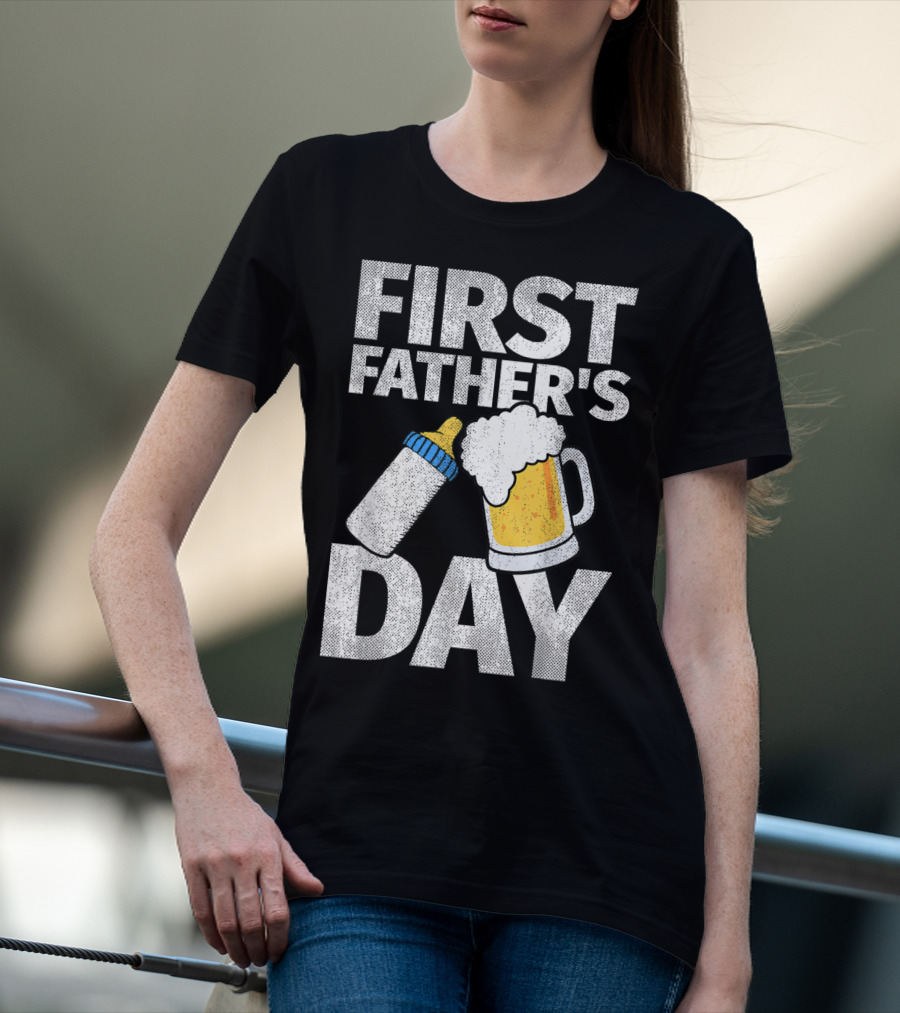 First Father's Day Beer Baby Bo T-Shirt