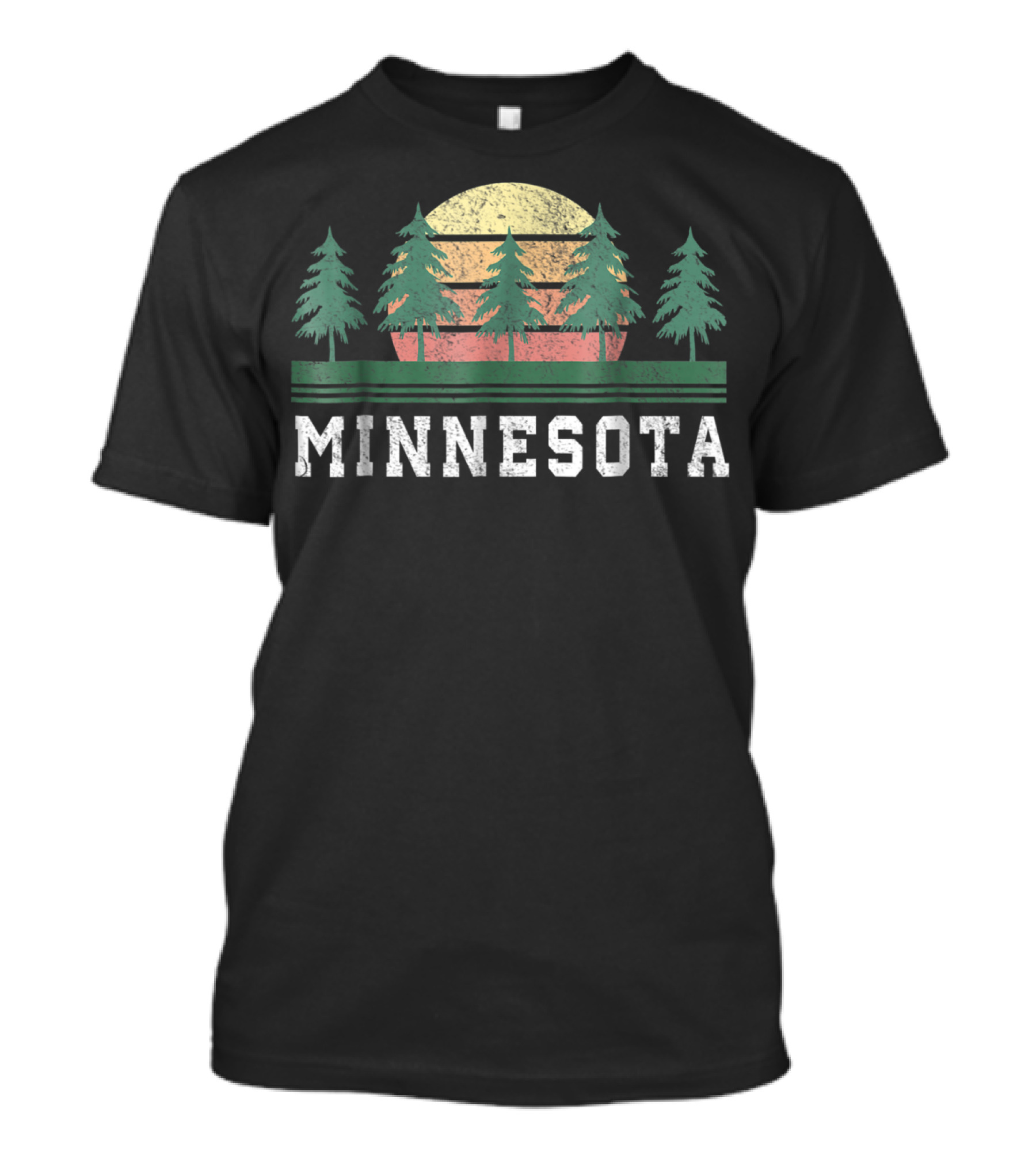 Minnesota Retro Sunset Trees T-Shirt