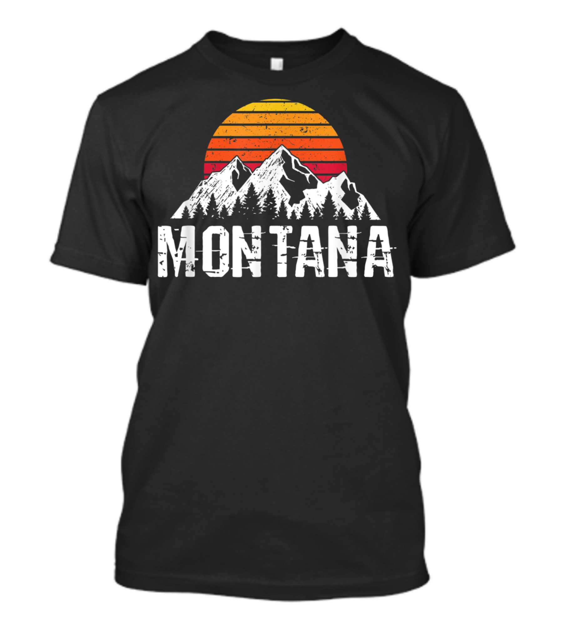 Montana Vintage Mountain Sun Retro Sunset Timberline T-Shirt