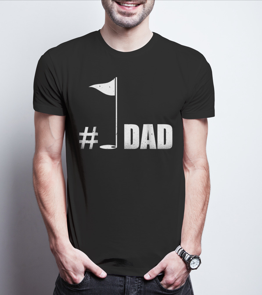 1 Dad Best Dad Father's Day Golf Flag T-Shirt