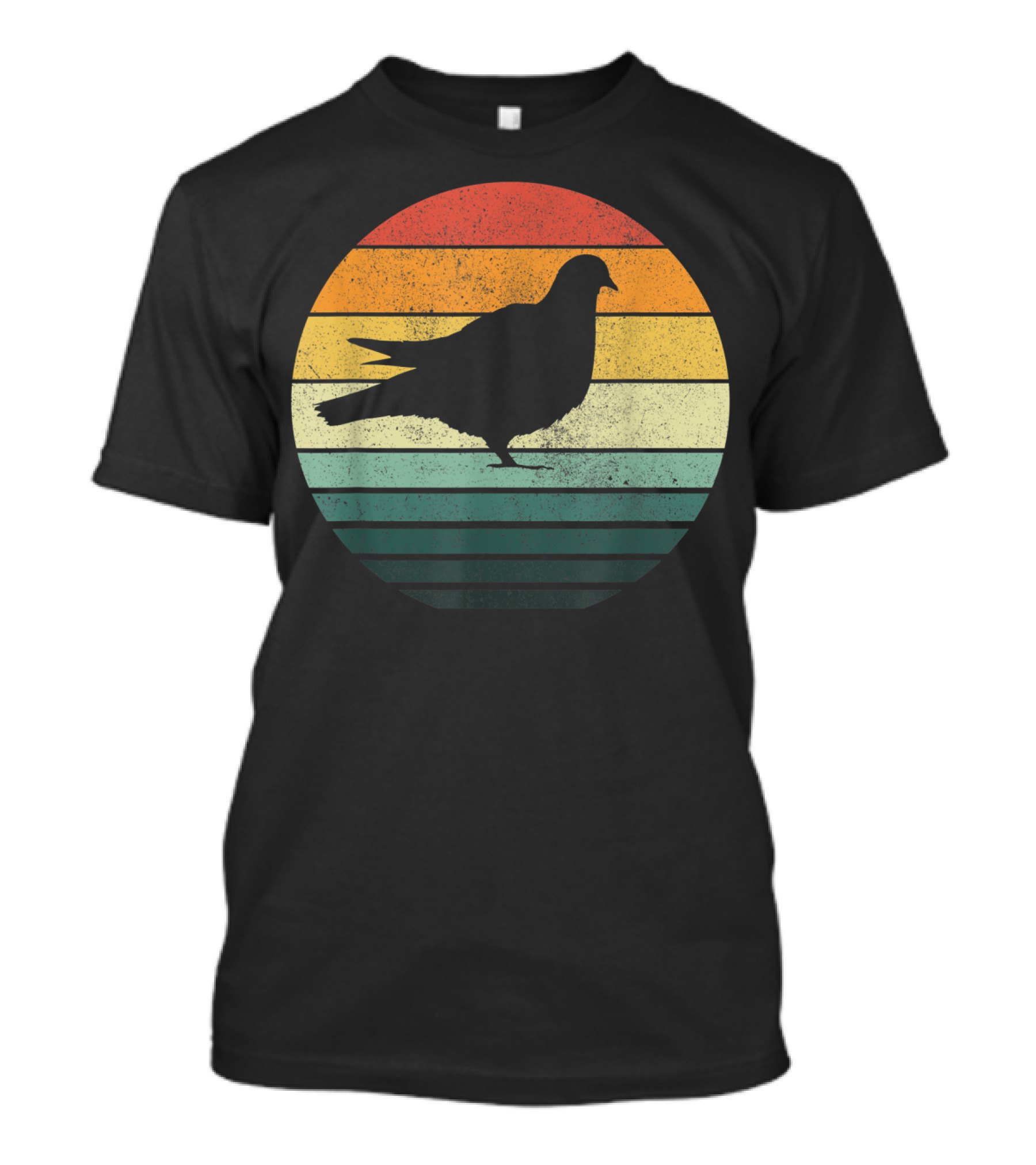 Pigeon Silhouette Vintage 70s Sunset Animal Natur Retro T-Shirt