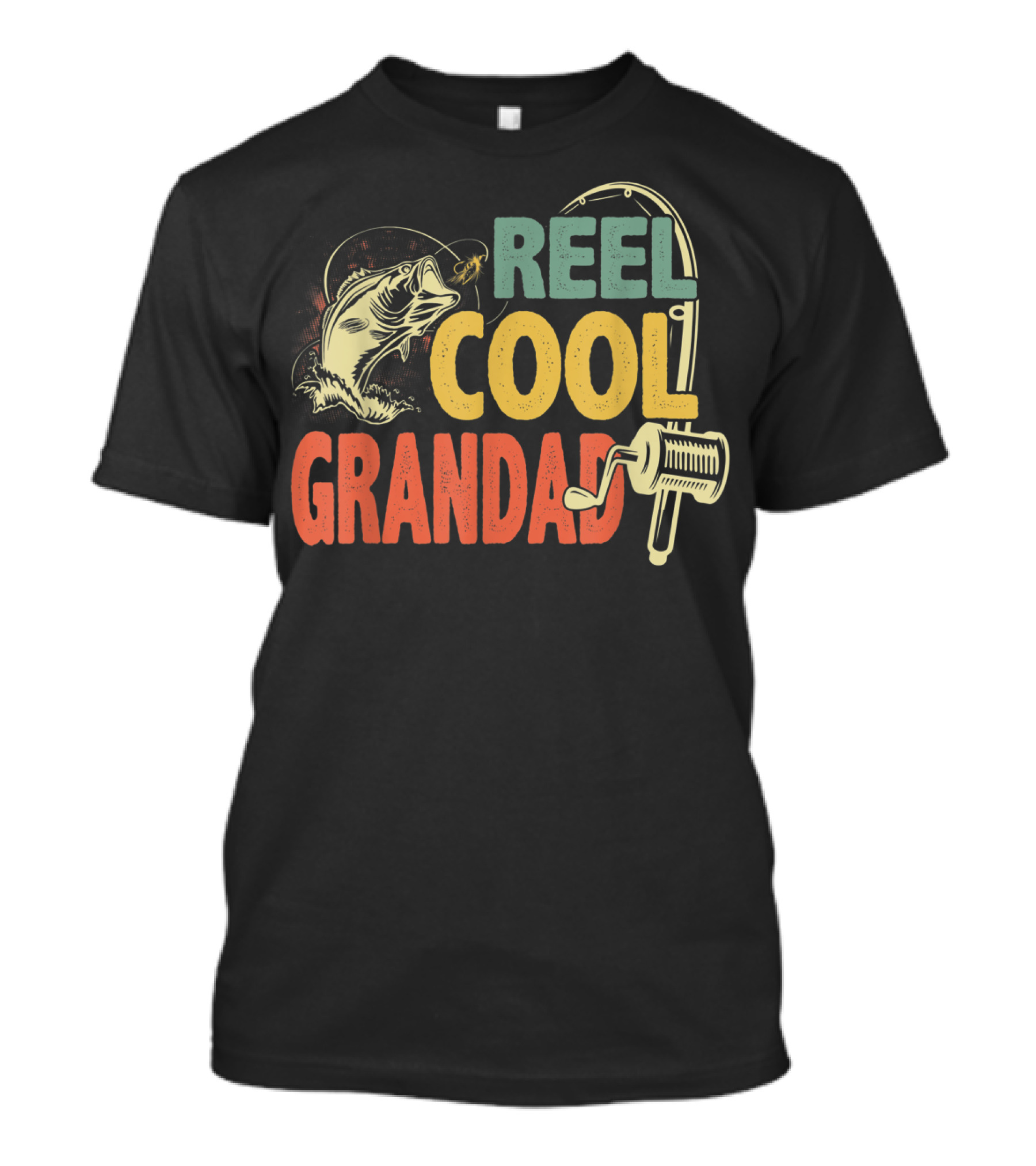 Reel Cool Grandad Retro Vintage Fishing T-Shirt