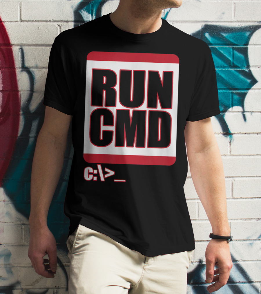 RUN CMD C:\> Funny Computer Science Nerd Coder T-Shirt