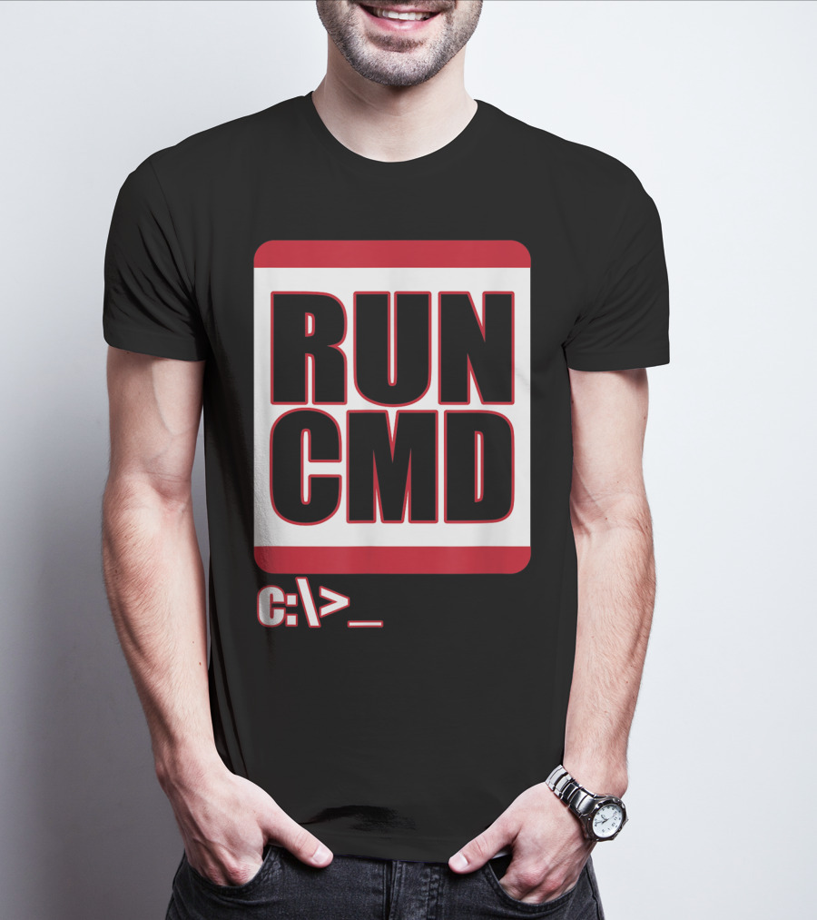 RUN CMD C:\> Funny Computer Science Nerd Coder T-Shirt