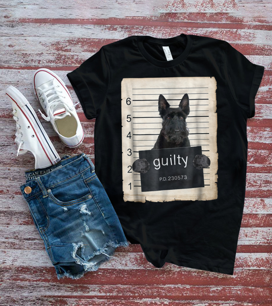 Scottish Terrier Mugshot Guilty Dog P.D. 230573 T-Shirt