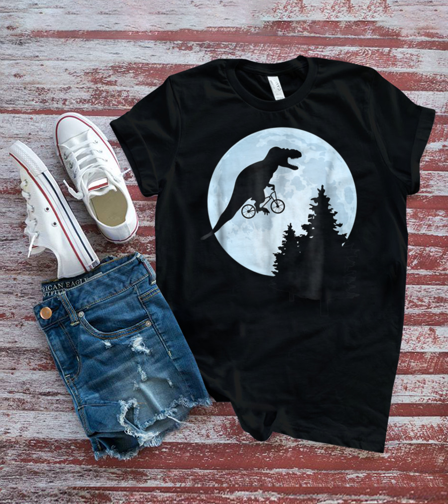 T Rex Bicycle Moon Ride For Funny Rex Lovers T-Shirt