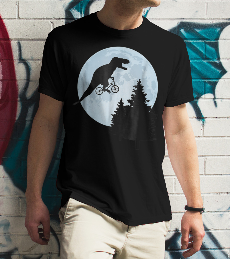 T Rex Bicycle Moon Ride For Funny Rex Lovers T-Shirt
