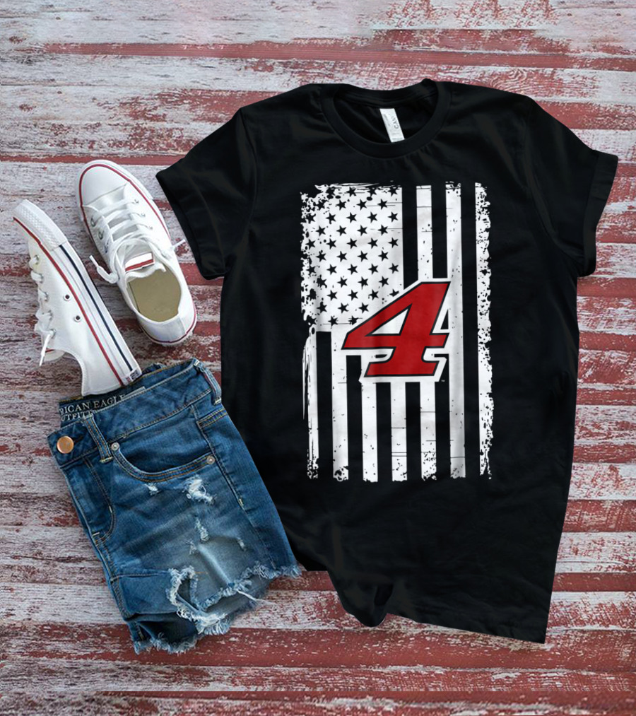 Kevin Harvick Number 4 American Flag T-Shirt