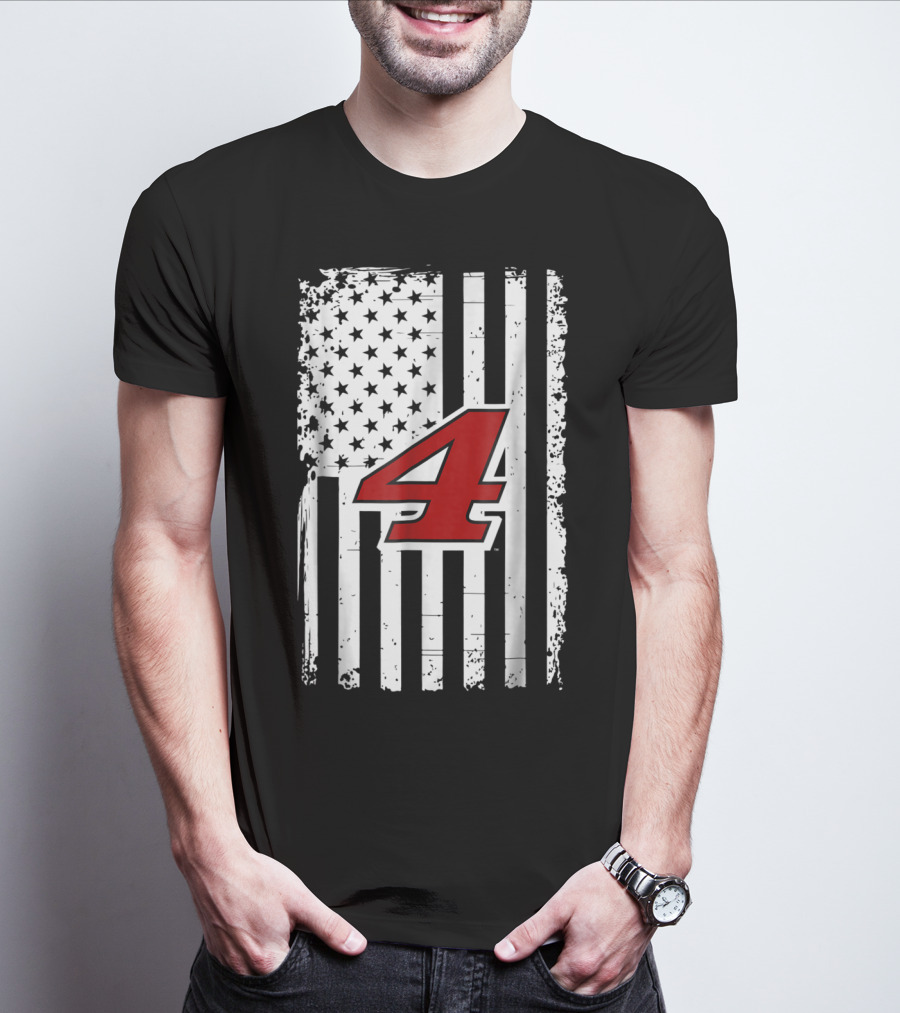 Kevin Harvick Number 4 American Flag T-Shirt