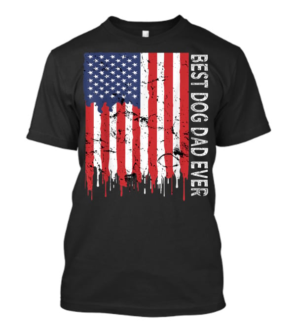 Best Dog Dad Ever American Flag Mens T-Shirt