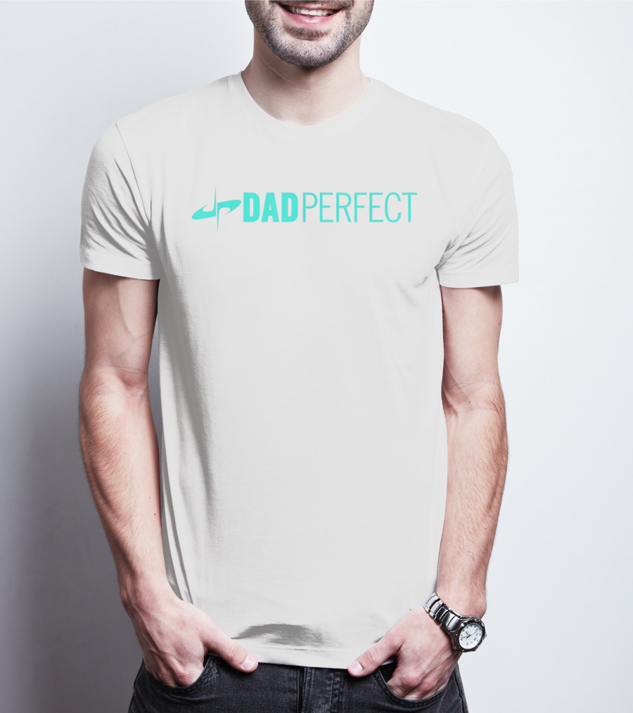 Dad Perfect Teal Color Text Mens Fathers Day T-Shirt