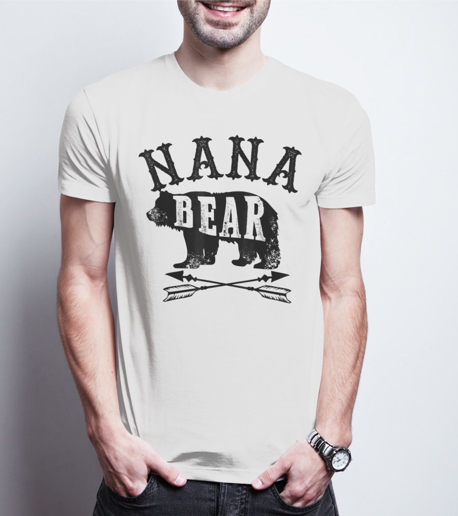 Nana Bear Grandmother Birthday Celebrations With Bear Silhouette And Arrows T-Shirt