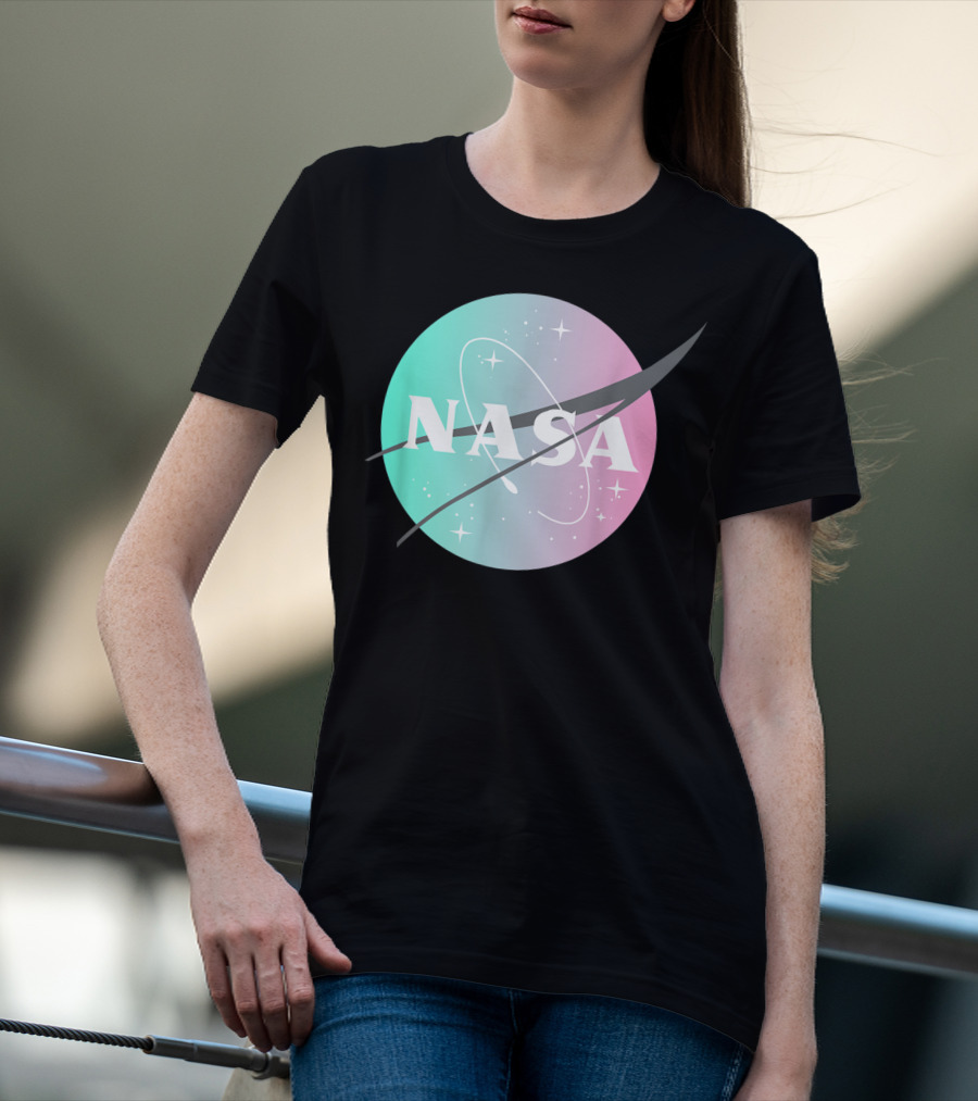NASA Pastel Rainbow Classic Logo NASA Lover T-Shirt