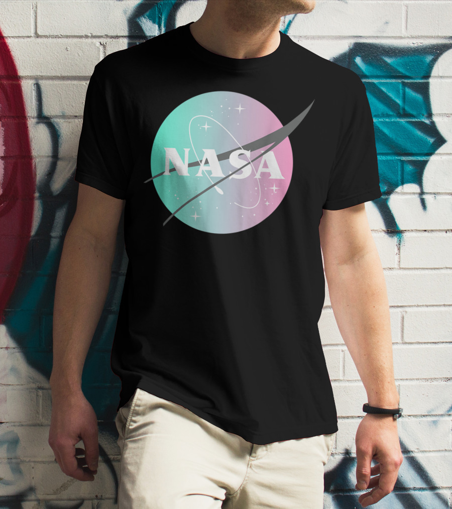 NASA Pastel Rainbow Classic Logo NASA Lover T-Shirt