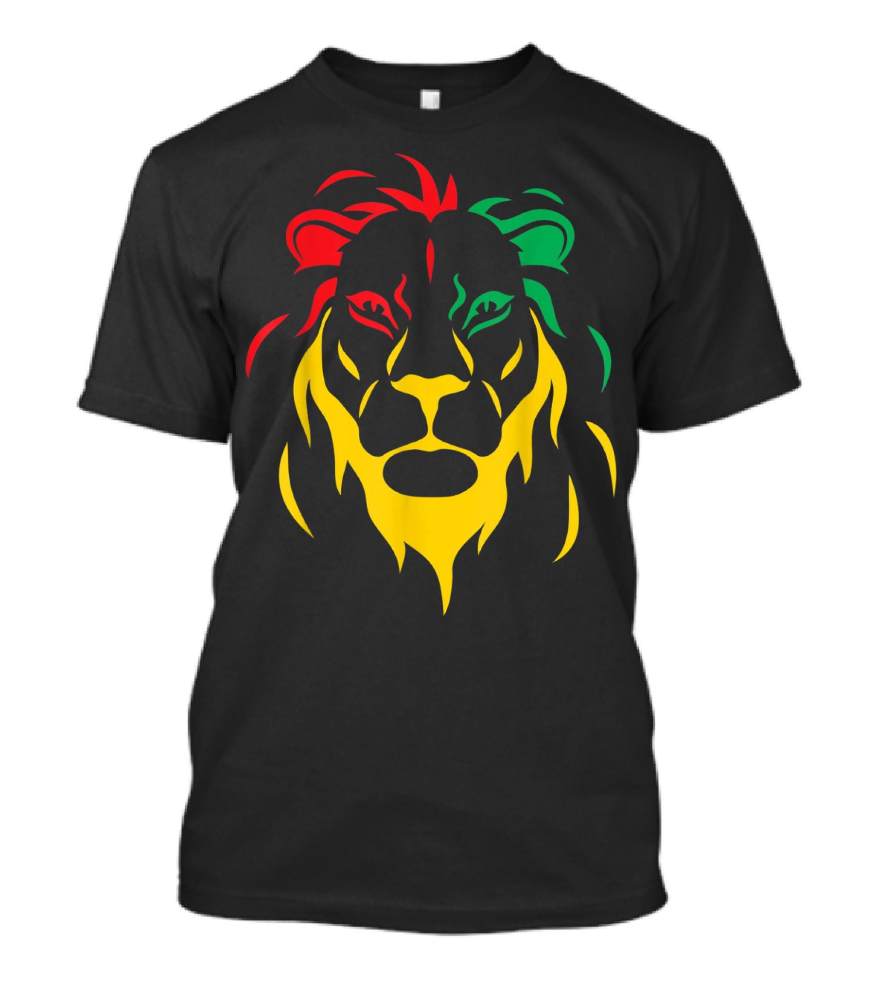 Rastafari Reggae Lion Head In Rasta Colors T-Shirt