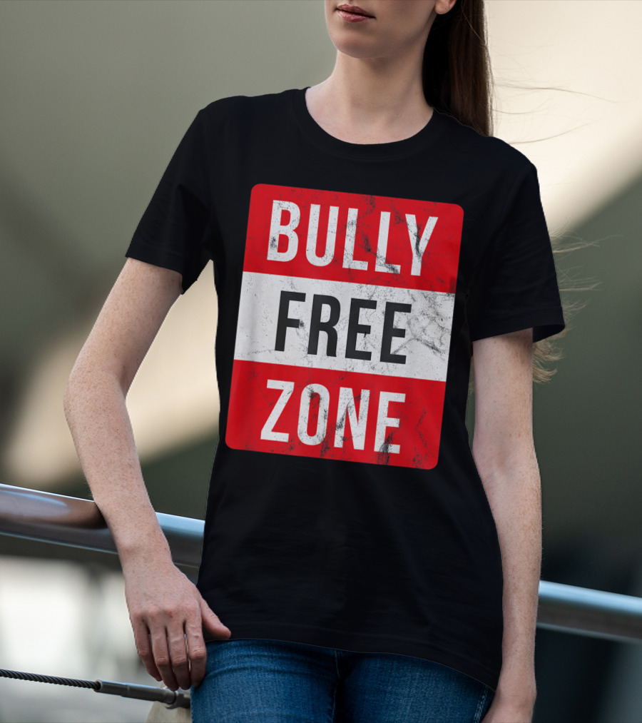 Bully Free Zone Red Anti Bullying Awareness T-Shirt