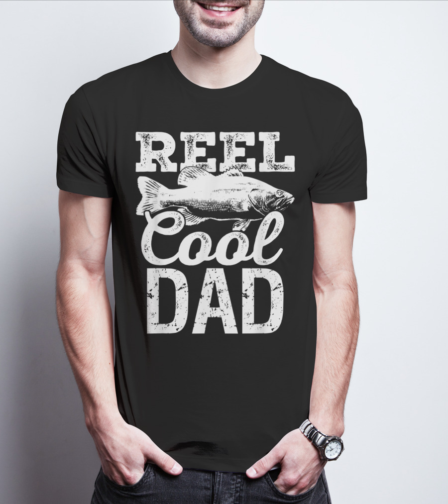 Reel Cool Dad Fishing Outdoor Angler Fish T-Shirt