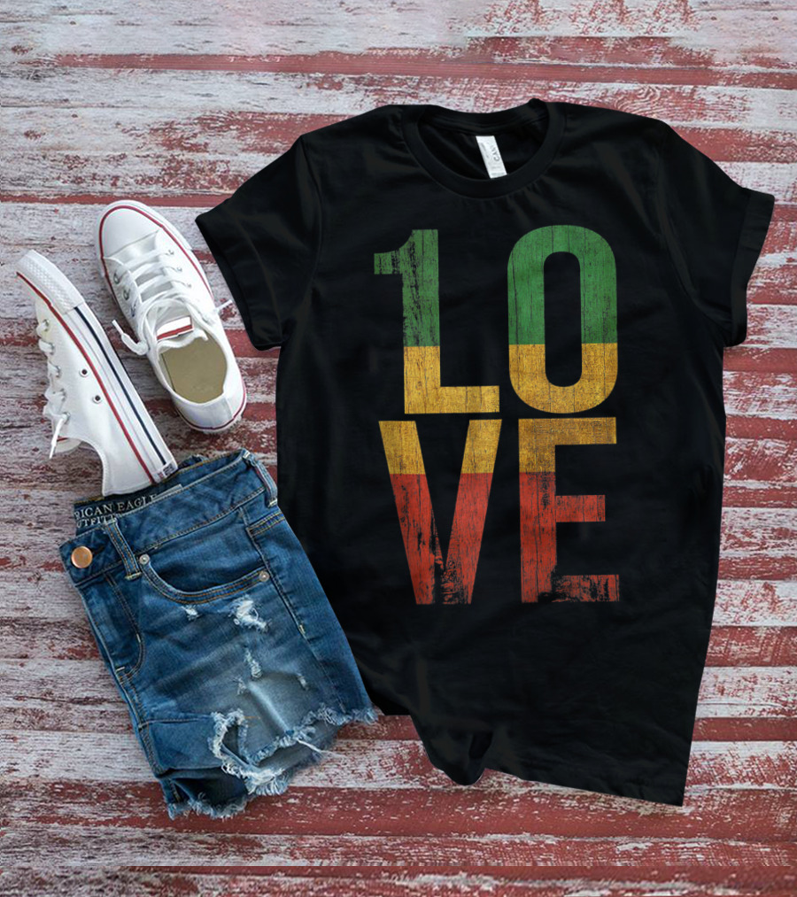 Roots Rock Reggae 1 Love Rasta Colors T-Shirt