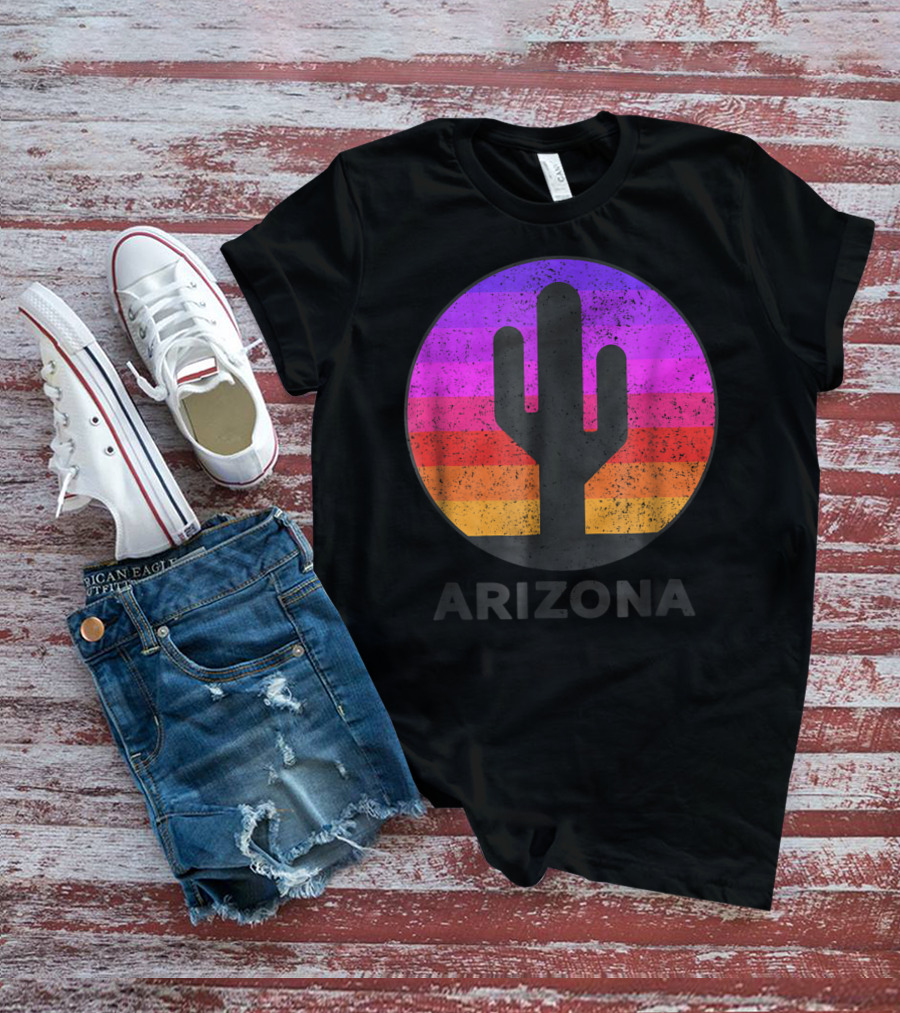 Arizona Saguaro Cactus Vintage Sunset T-Shirt