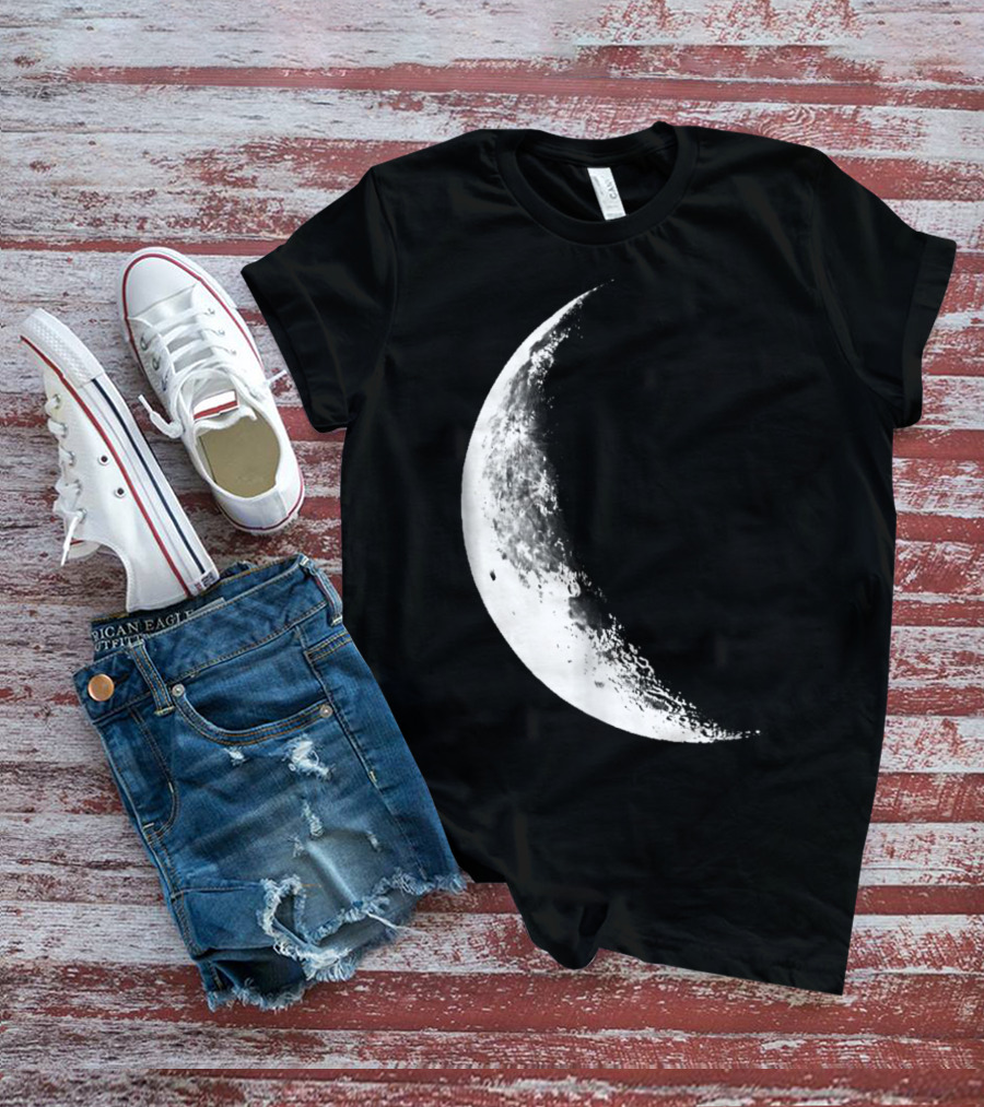Shiny Moon Half Moon Crescent Moon Lunar Phases T-Shirt