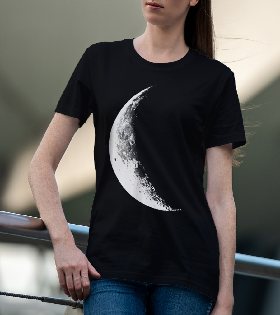Shiny Moon Half Moon Crescent Moon Lunar Phases T-Shirt