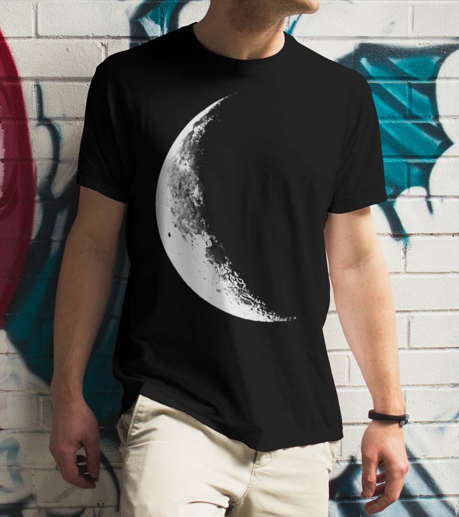 Shiny Moon Half Moon Crescent Moon Lunar Phases T-Shirt