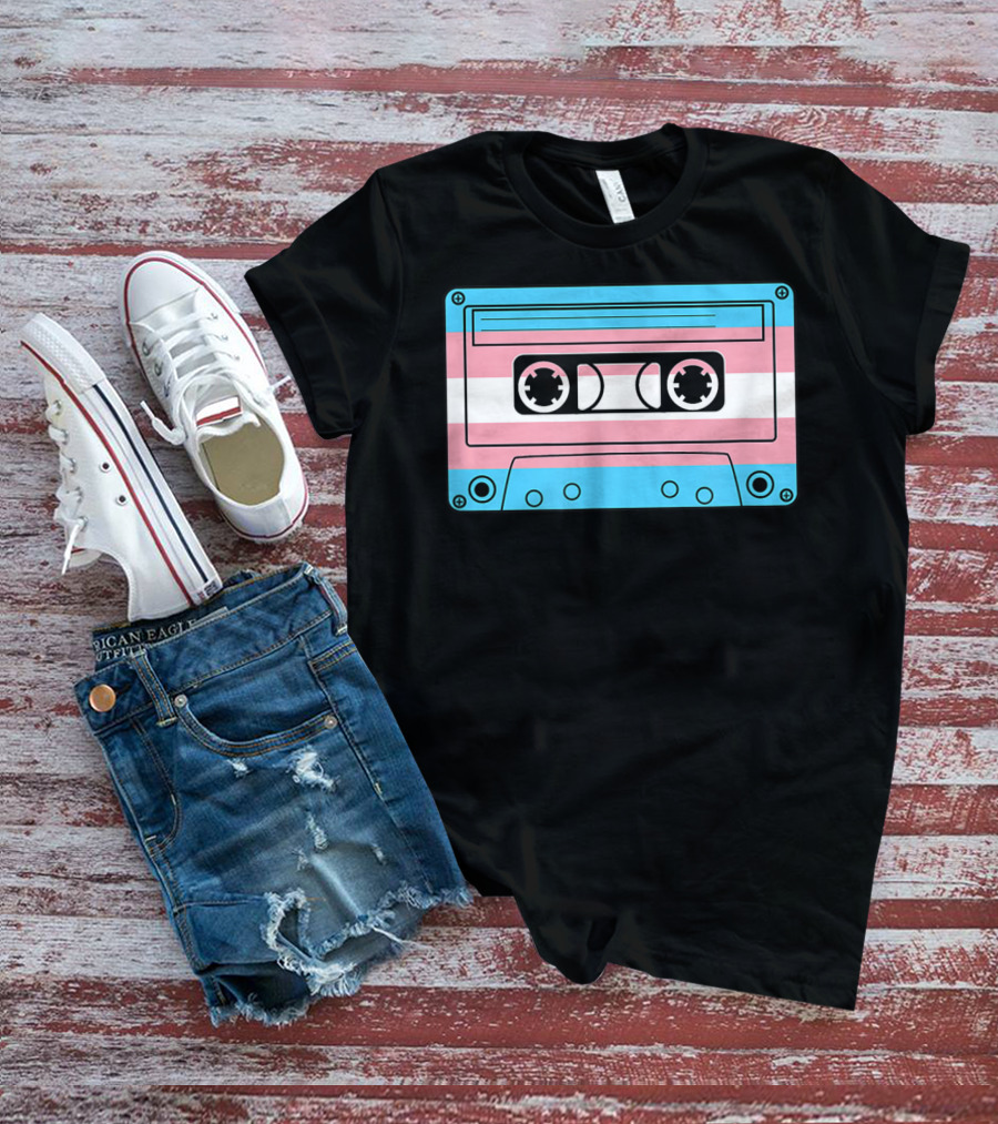 Transgender Pride Month Trans Flag Cassette Tape T-Shirt