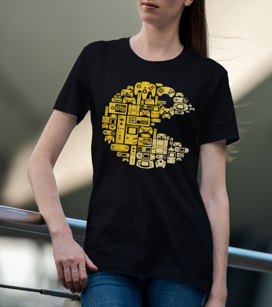 Funny Video Gamer Controllers Pac-Man Compilation For Video Game Players T-Shirt