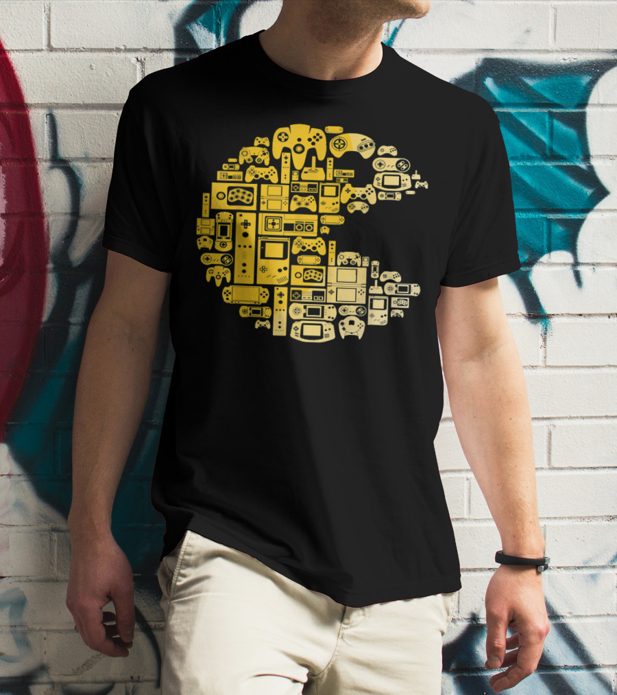 Funny Video Gamer Controllers Pac-Man Compilation For Video Game Players T-Shirt