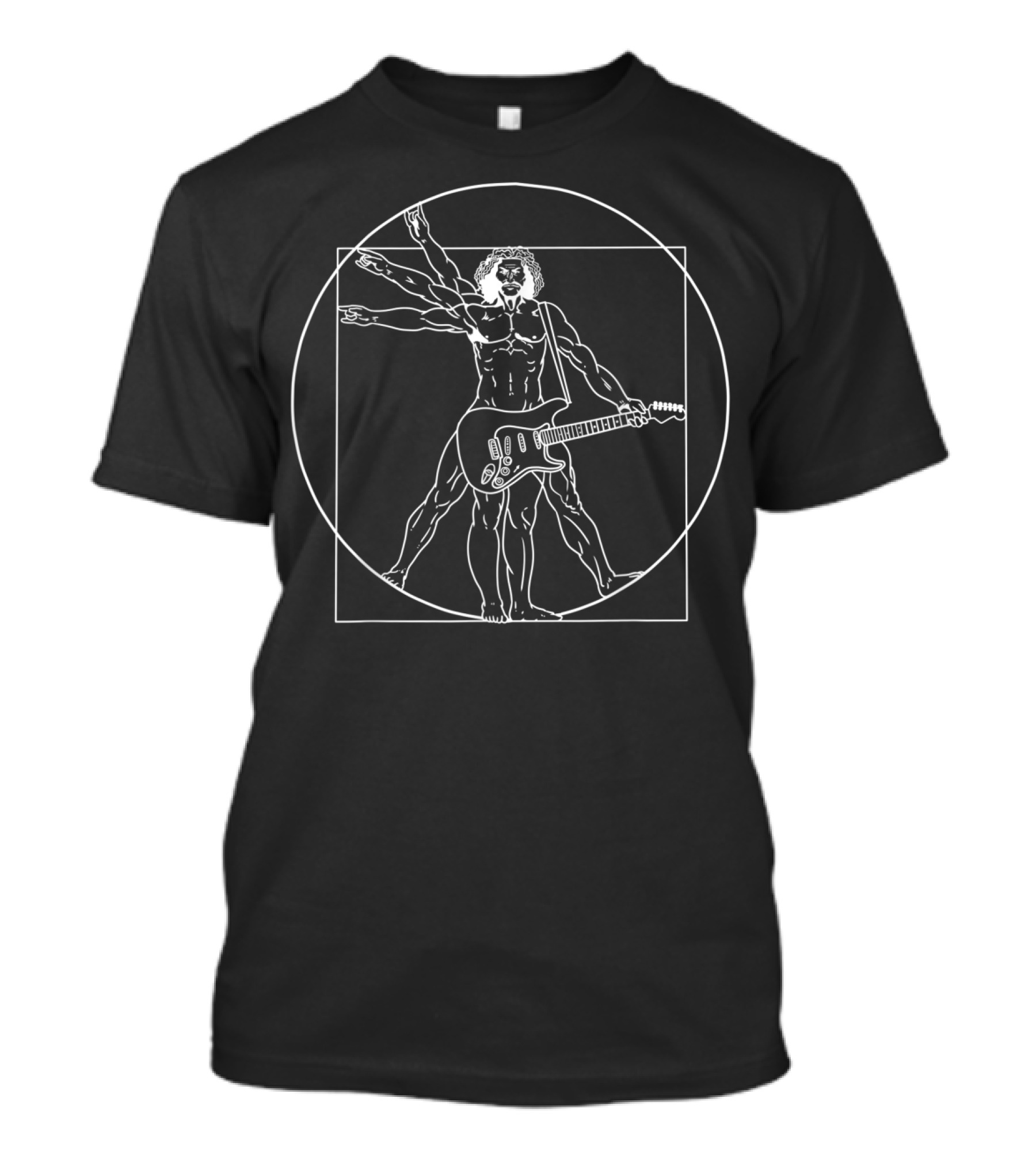Vitruvian Man Da Vinci Guitarist Fusion T-Shirt