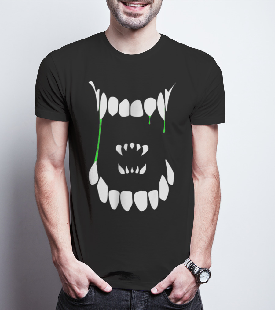 Xenomorph Xeno Teeth Green Drip Adults T-Shirt