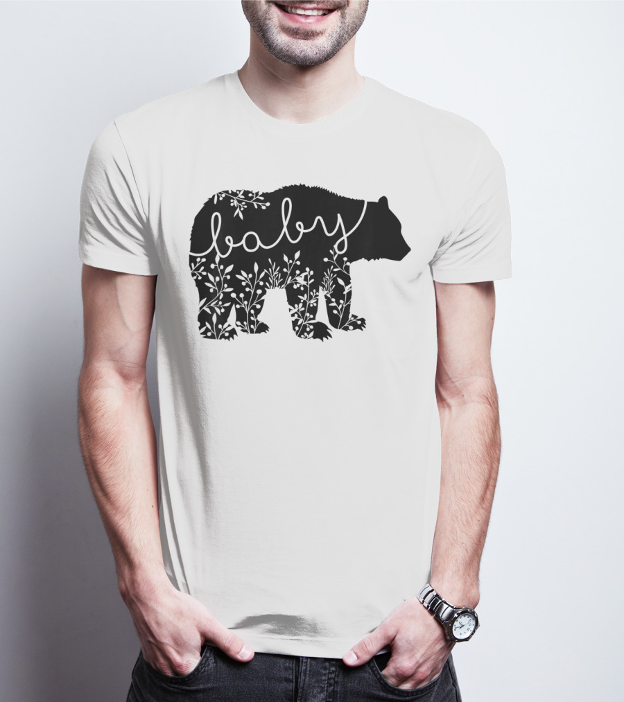 Baby Bear Floral Kids Camping Cute Matchin T-Shirt