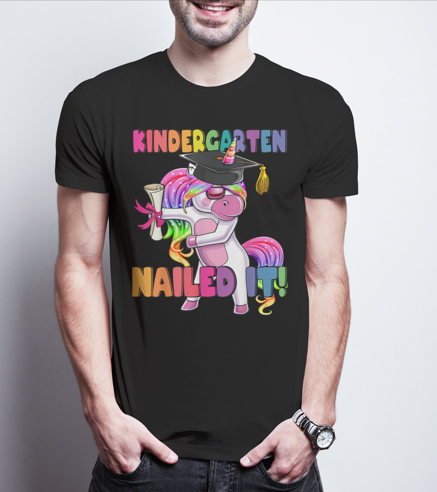 Kindergarten Nailed It Flossing Unicorn Graduation T-Shirt